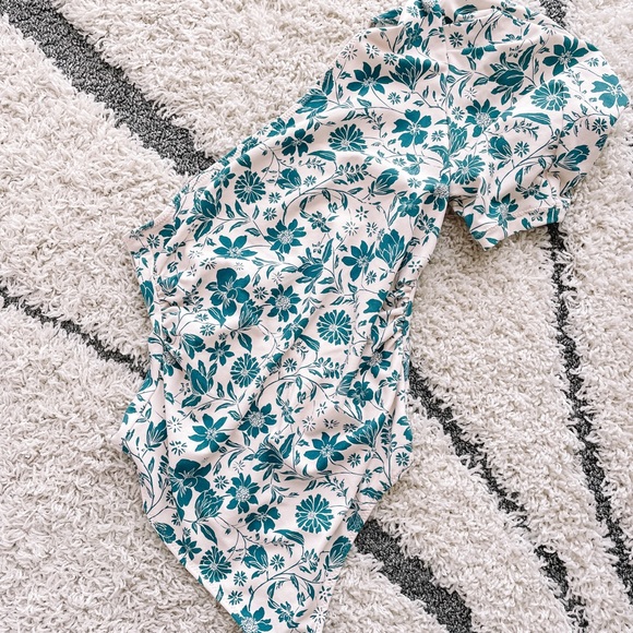 Free People Blue Floral One Shoulder Bodysuit!! - Picture 5 of 7